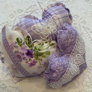 Handmade heart pillows set of 3 each heart is 7”x 5”